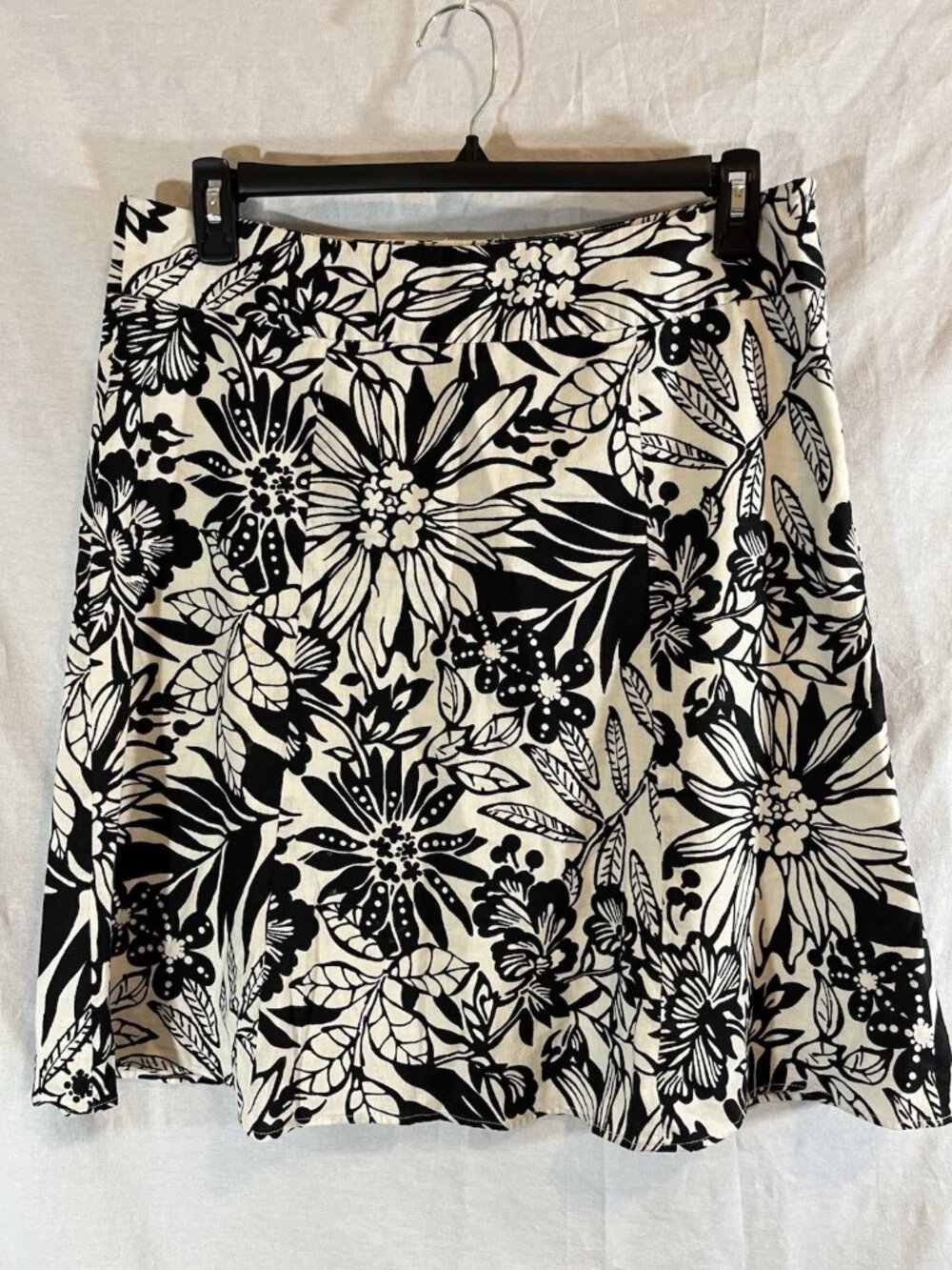 GAP Women’s Size 12 Black & White Floral Linen Blend Skirt